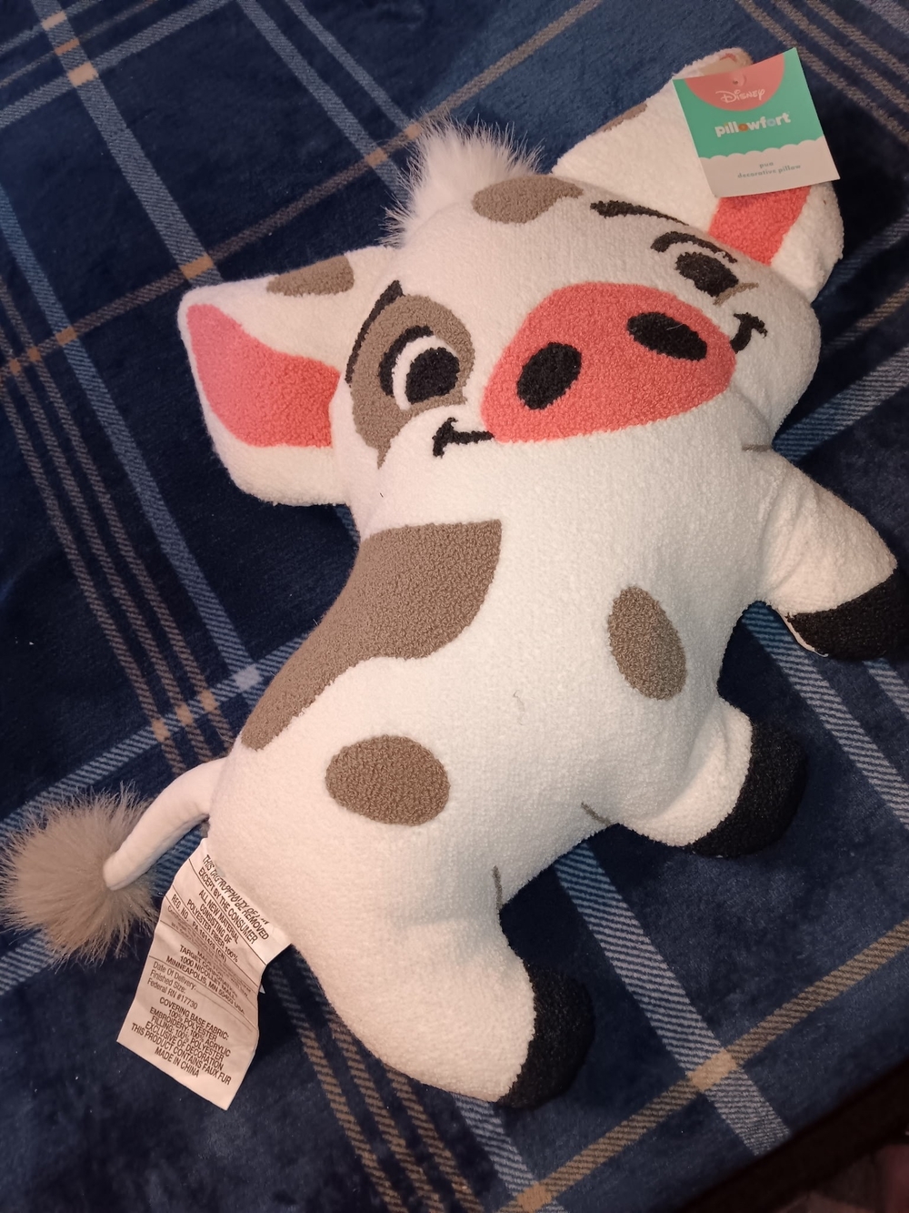 Disney Pua Plush Toy Pillow - White with Pink and Brown Spots (Price Is Firm)